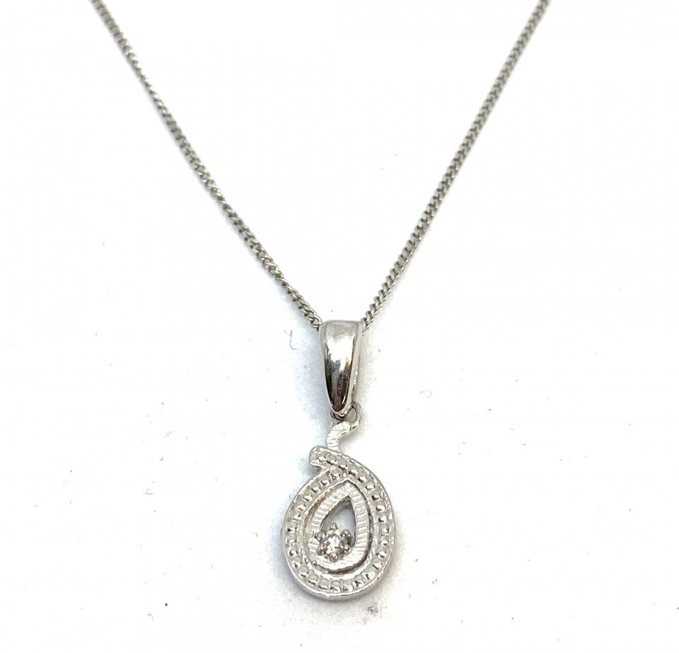 Pendentif pour femme en or 10K, 1 diamant pour 0.02 carat - PEND122 - Divers