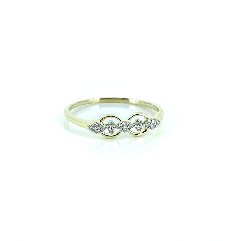 Bague pour femme en or 10k, 0.10 carat de diamants SI GH - STADR1181 - Genius Diamond LTD