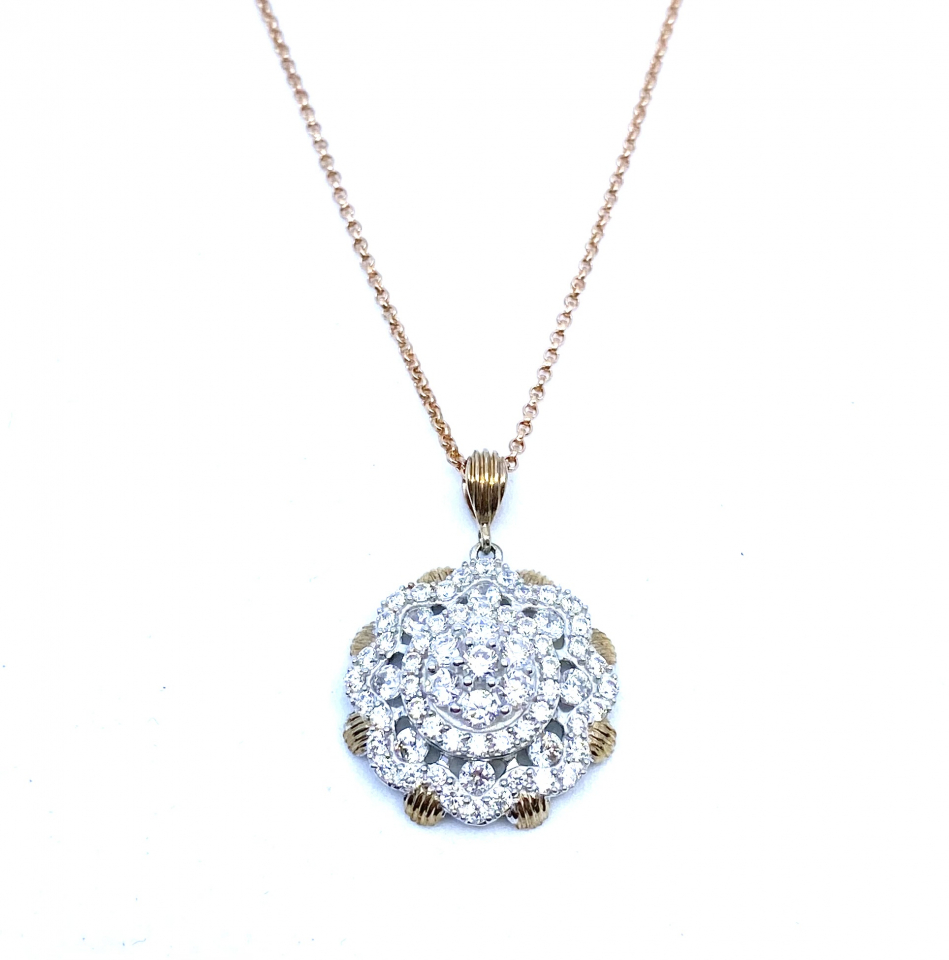 Pendentif pour femme en argent 925, zircons - PD200 - Genius Diamond LTD