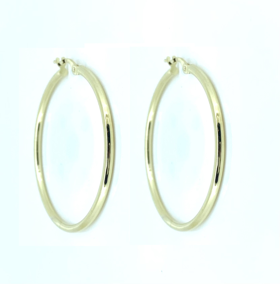 Boucles d'oreilles unies pour femme en or 10k