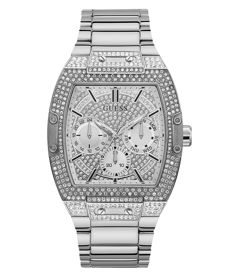 Montre pour homme en stainless garni de pierres, cadran rectangulaire - GW0094G1 - Guess
