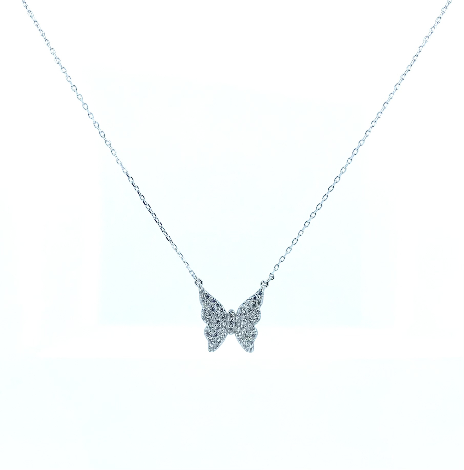Pendentif pour femme en argent 925, papillon, cubic zirconium - BN3760 - Danny's silver