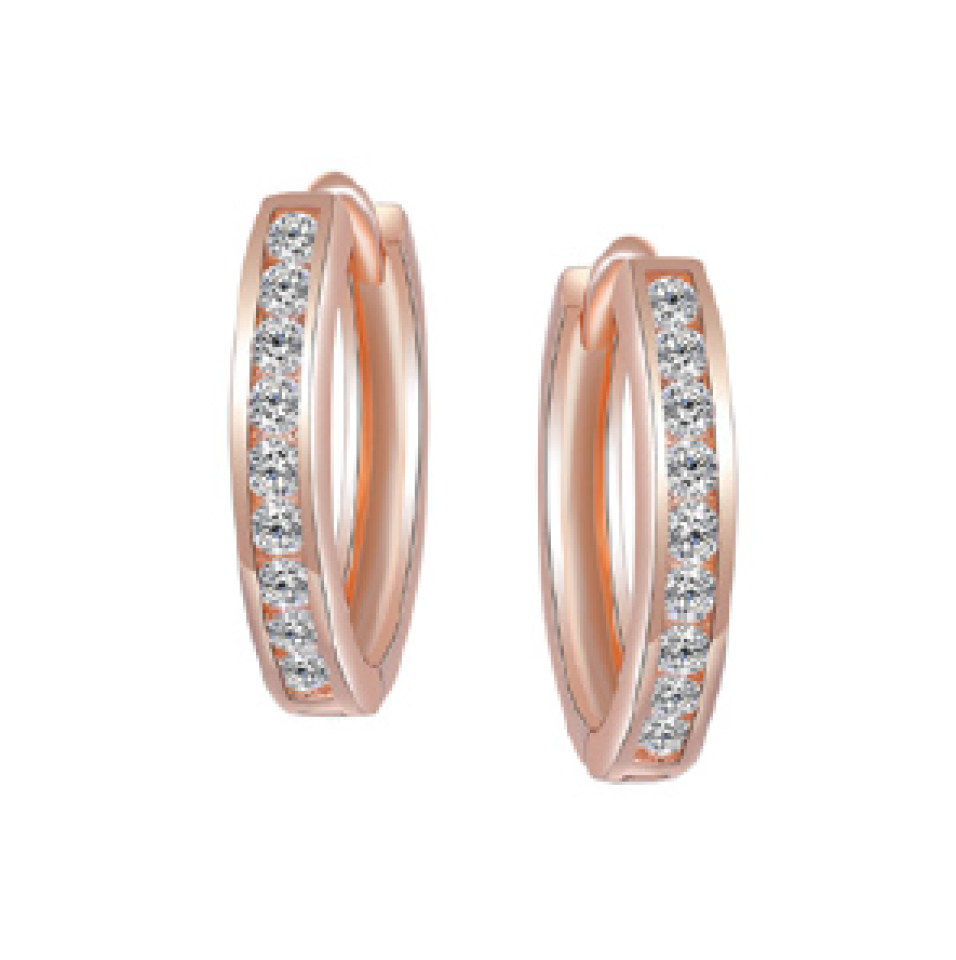 Boucles d'oreilles pour femme en argent 925, cubic zirconium - L175E-PNK - Legend