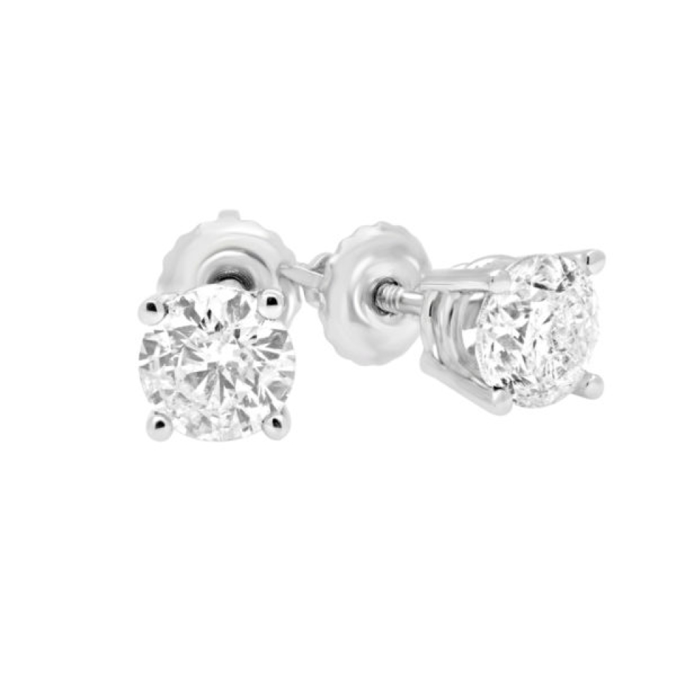 Boucles d'oreilles en or 14K, 2 diamants VS fabriqués en laboratoire pour 1.00 carat - S-022EW-100 - MALO