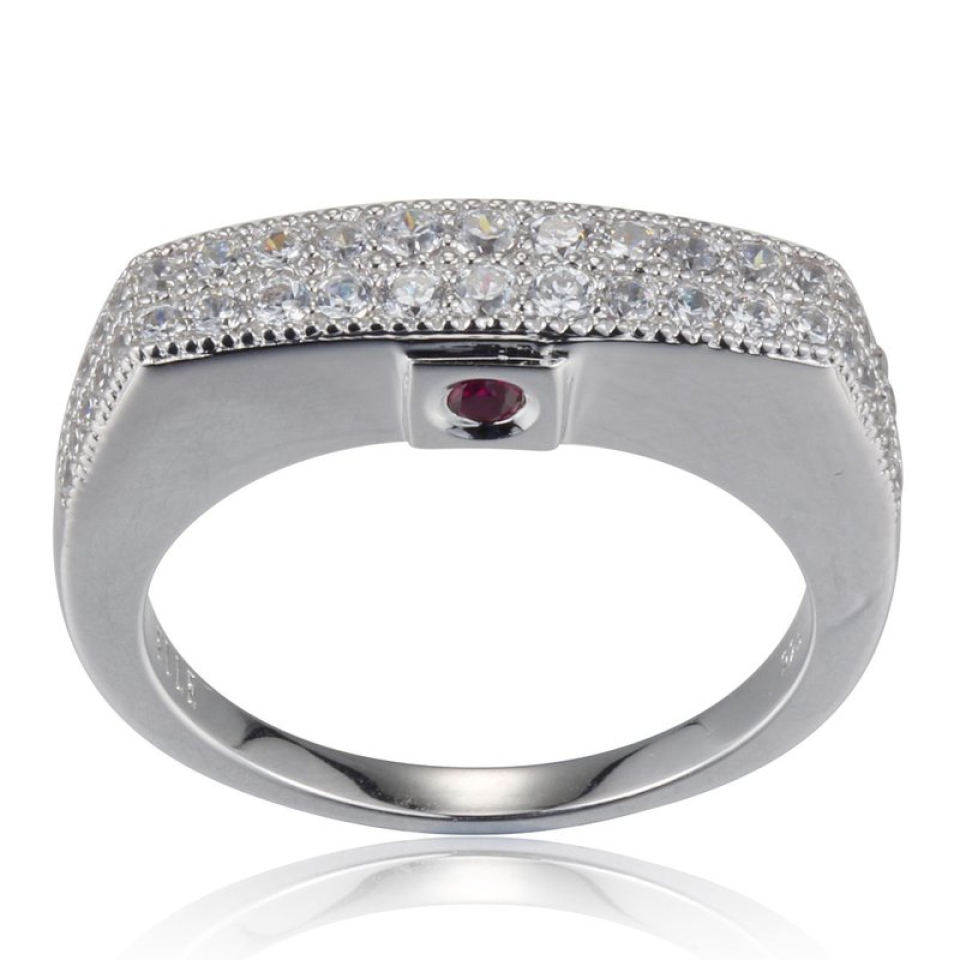Bague argent 925, 2 bandes de pierres