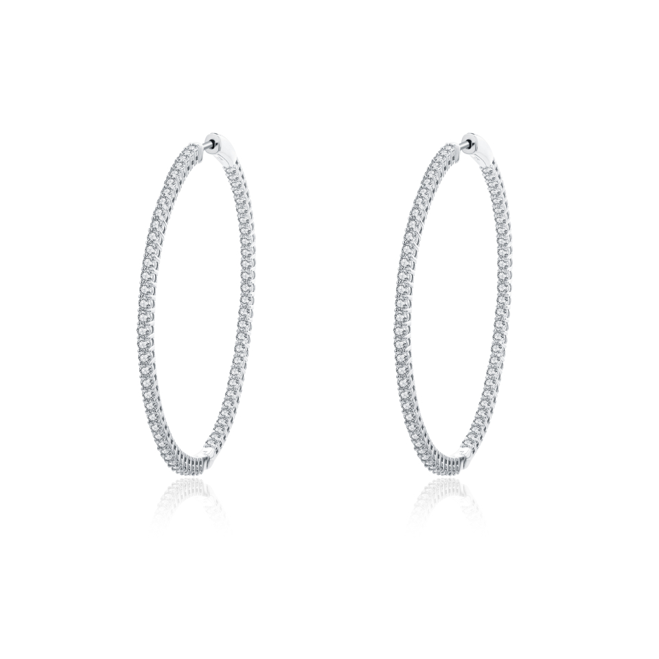 Boucles d'oreilles pour femme en argent 925, cubic zirconium - BO-SARAH-S - Pinkalie