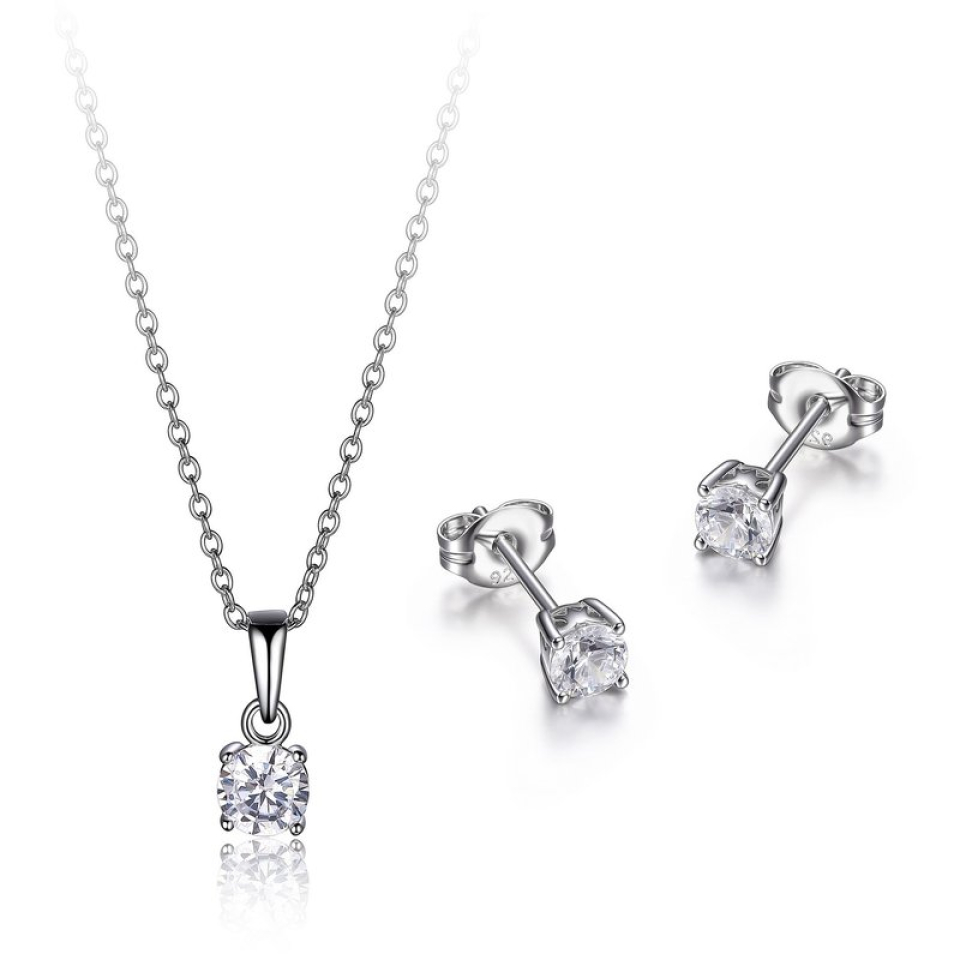Ensemble de pendentif et boucles d'oreilles pour femme en argent 925, cubic zirconium - R9SET00277 - Reign