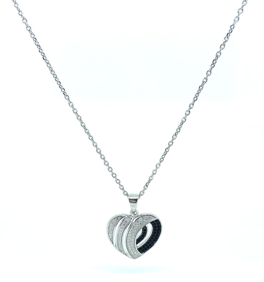 Pendentif pour femme en argent 925, cubic zirconium, coeur - PD425 - Divers
