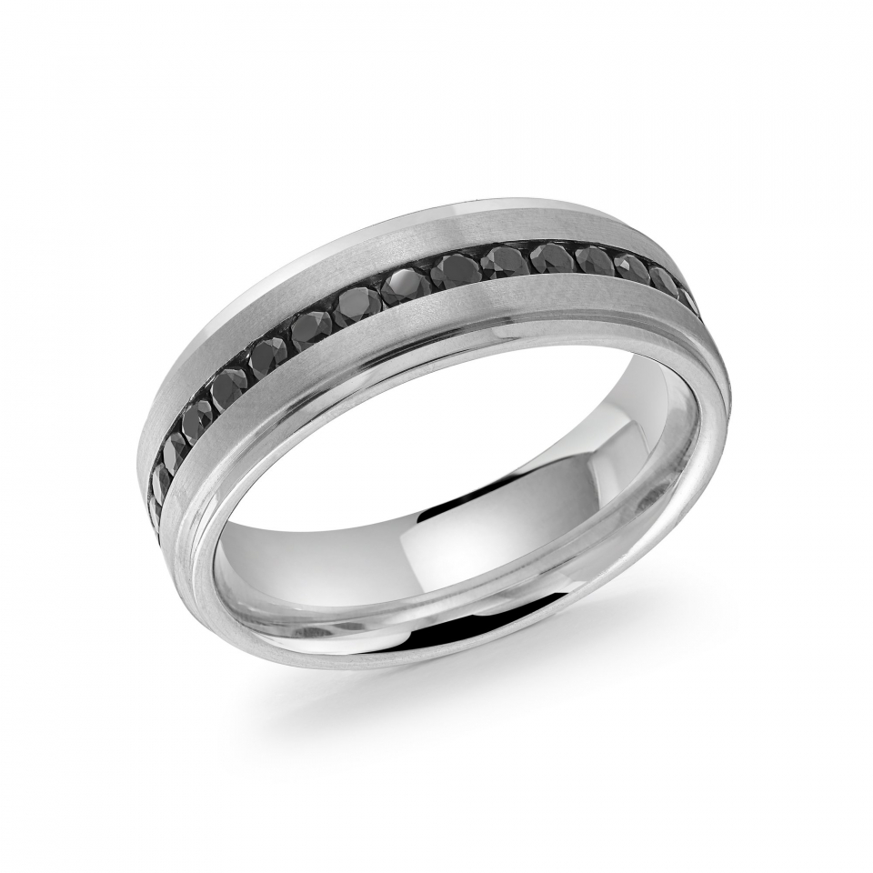 Jonc pour homme en stainless, zircons - SMR49-11 - Italgem