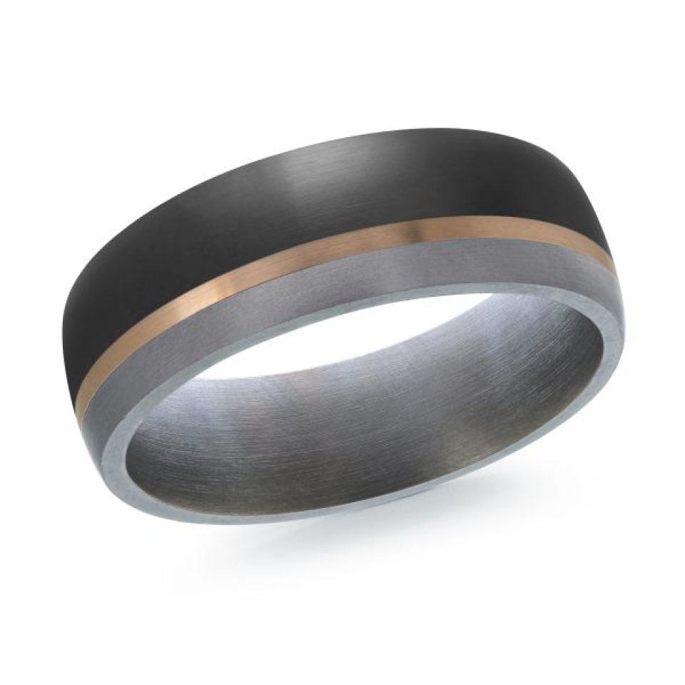 Jonc pour homme en or 14k et tantalum - MRDTS-026-7P - MALO