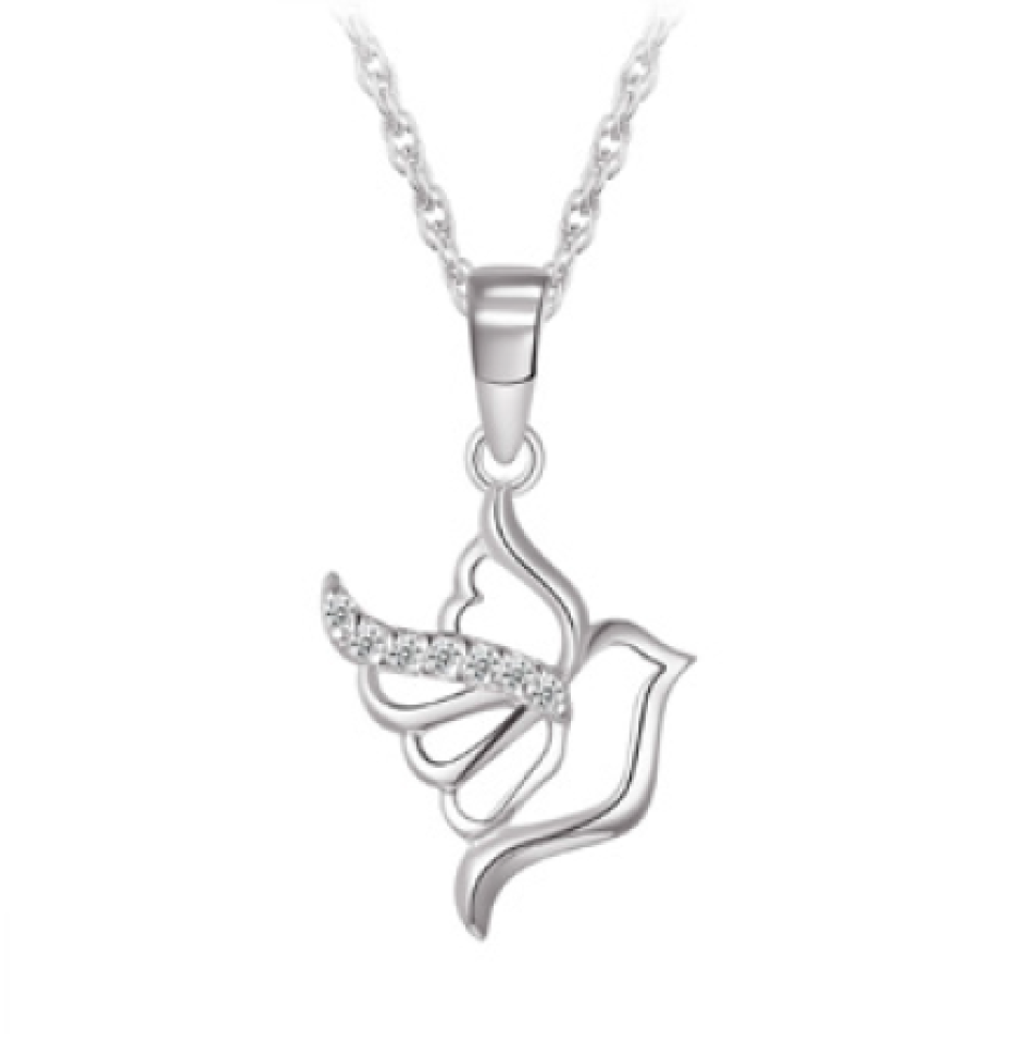 Pendentif pour femme en argent 925, cubic zirconium, oiseau - L401P - Legend