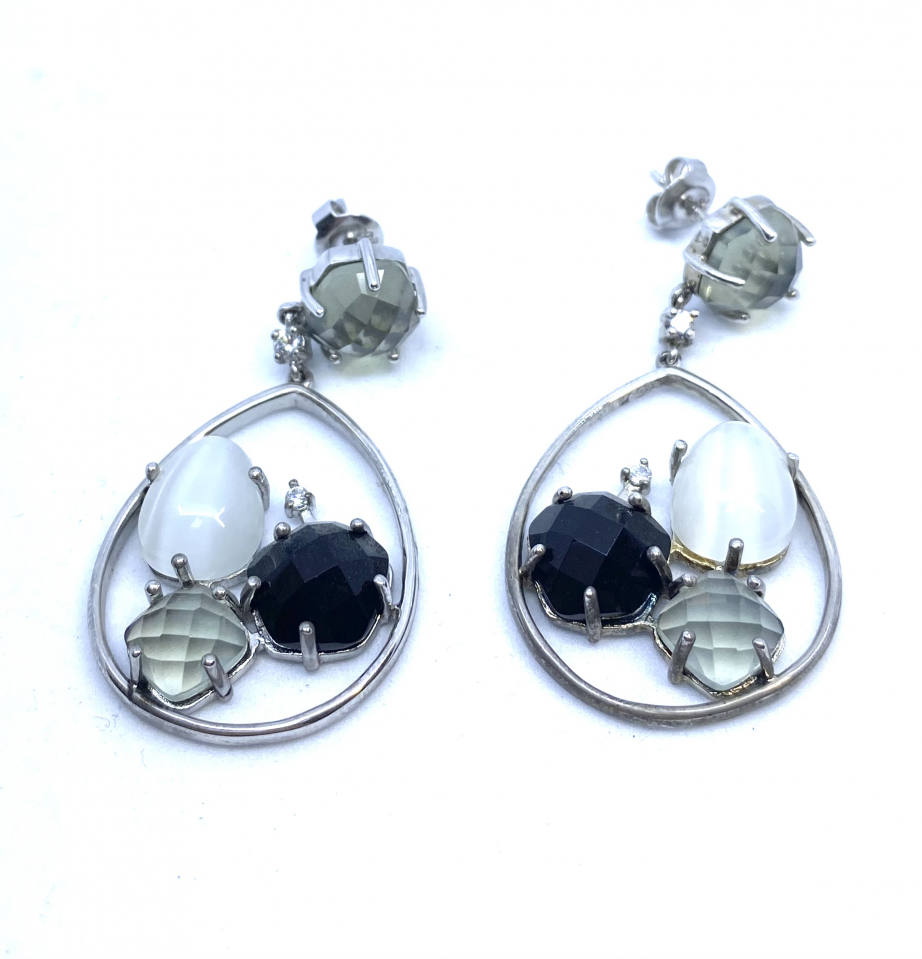 Boucles d'oreilles pour femme en argent 925 - ESE0210-1-WHT - Ethan Stars