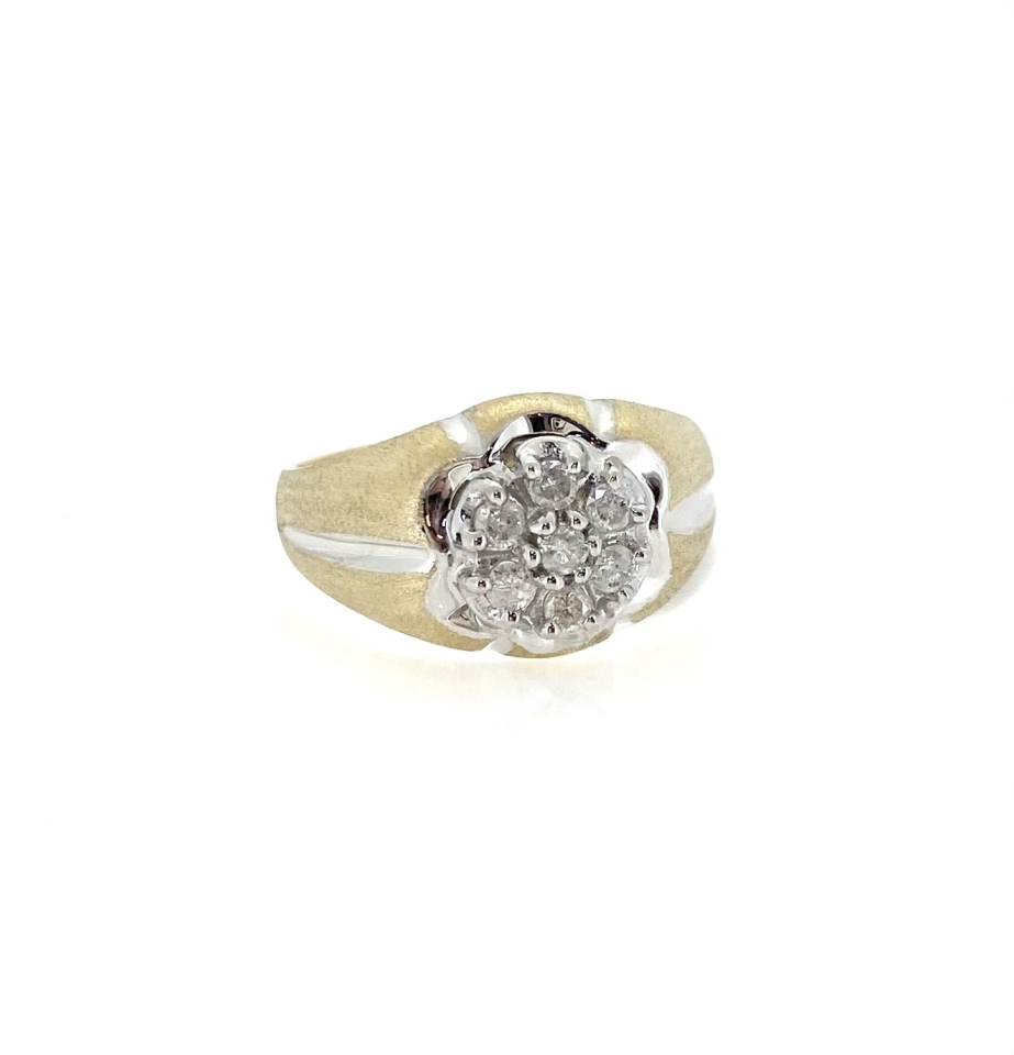 Bague en or 10k, 7 diamants I-3 pour 0.30 carat - BG0325 - REC