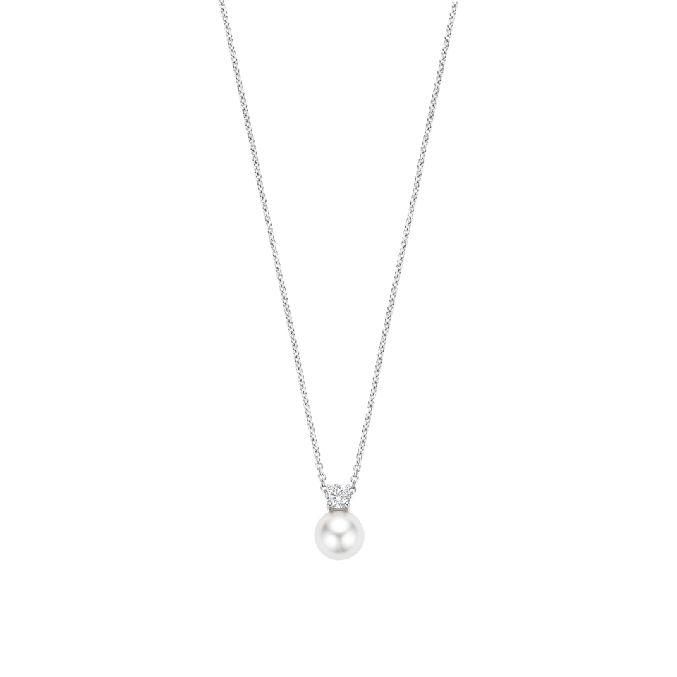 Pendentif pour femme en argent 925, perle, cubic zirconium - 34125PW/42 - Ti Sento Milano