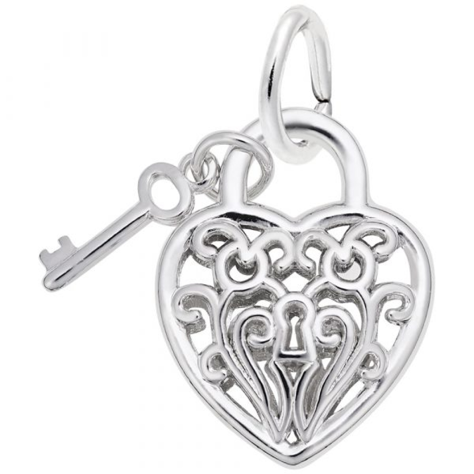 Pendentif en argent 925, coeur et clef - 10-8365-000 - Rembrandt Charms