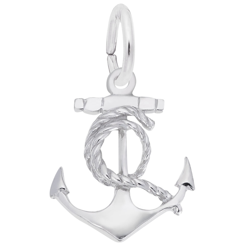Pendentif en argent 925, ancre, corde