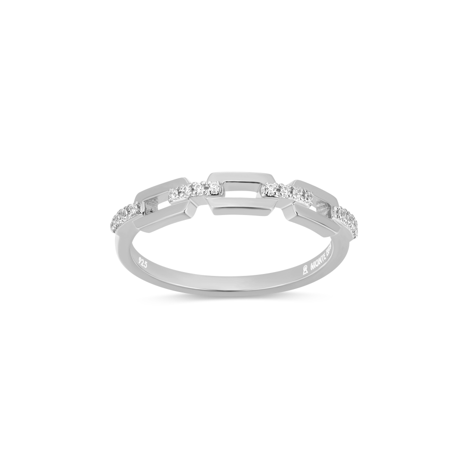 Bague pour femme en argent 925, 0.05 carat de diamants laboratoires - R4AQ8JKHAC - M by Monte Luna