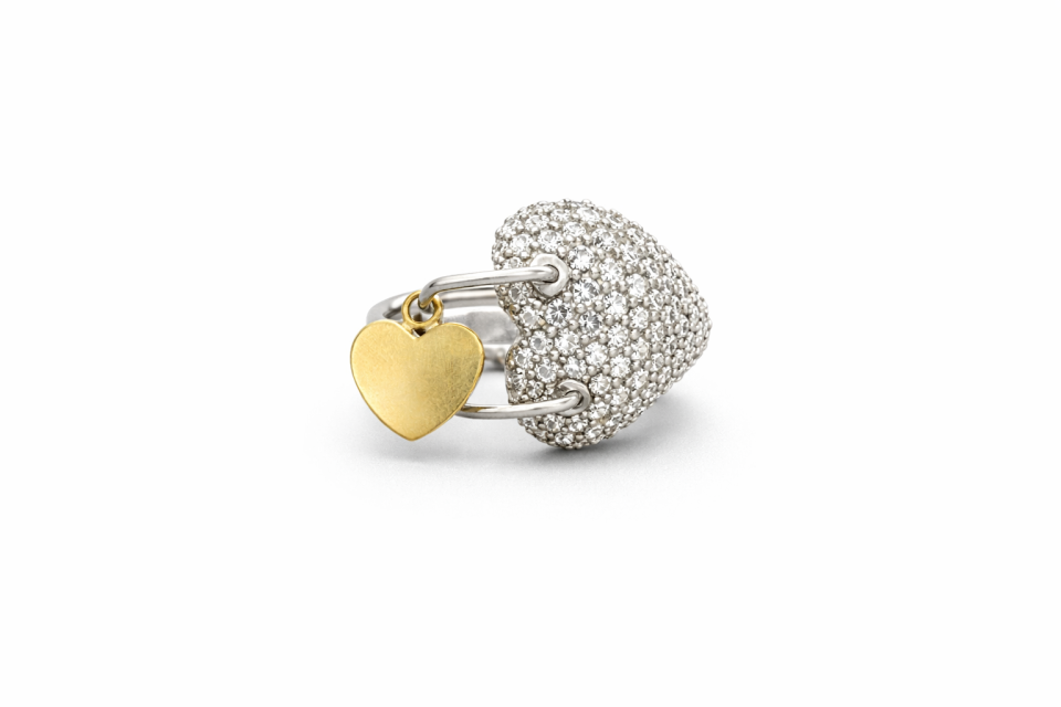 Bague pour femme en or 10k, coeur, cubic zirconium - BG0239 - Divers