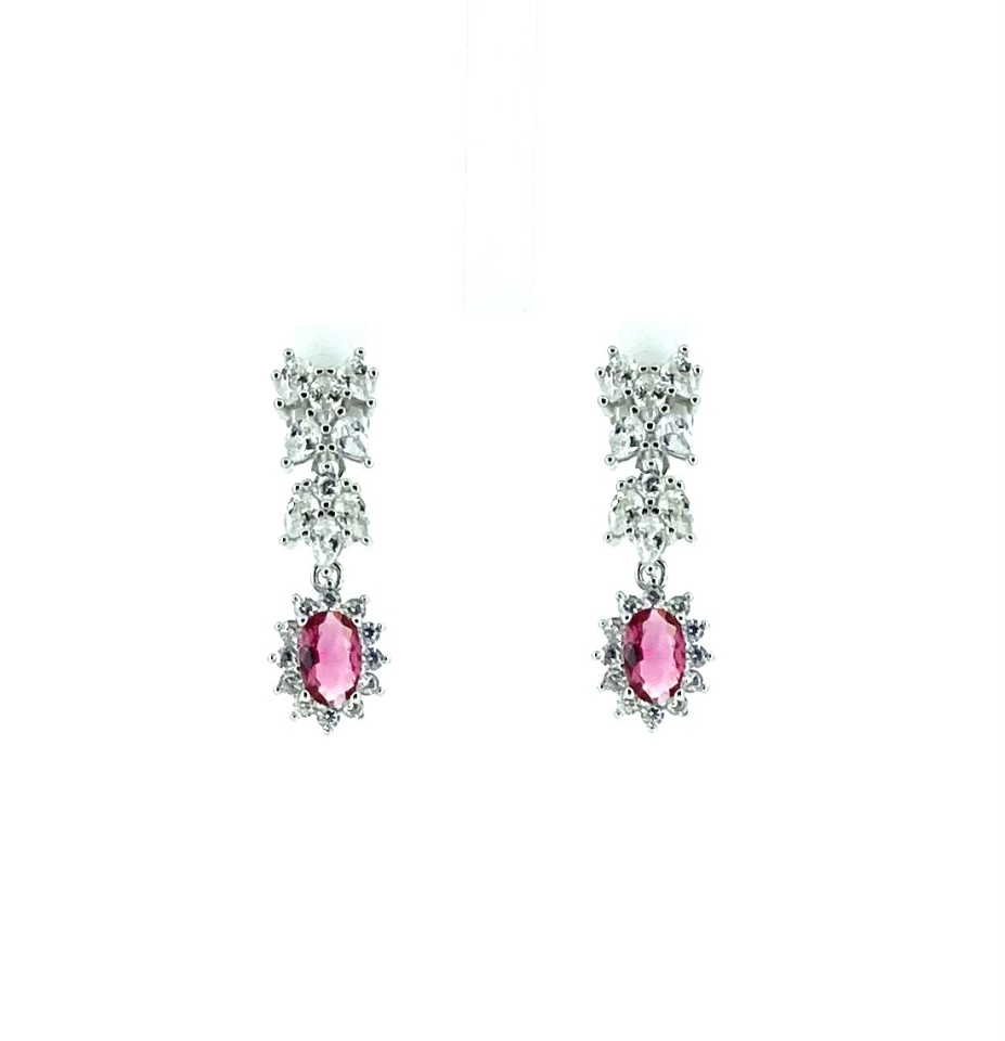 Boucles d'oreilles pour femme en argent 925, cubic zirconium - DS-KIT03-BO - Danny's silver