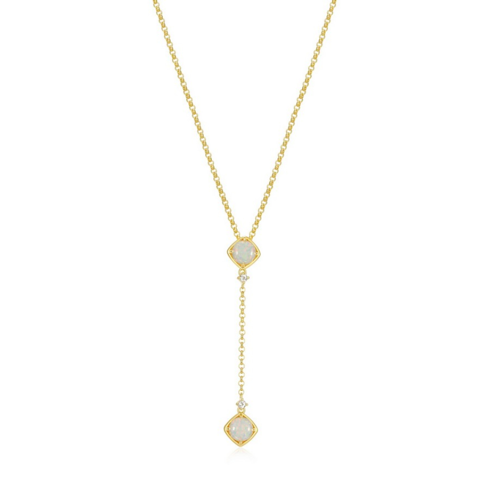 Collier pour femme en argent 925, opales laboratoires, topazes - 30LBZL9746 - ELLE