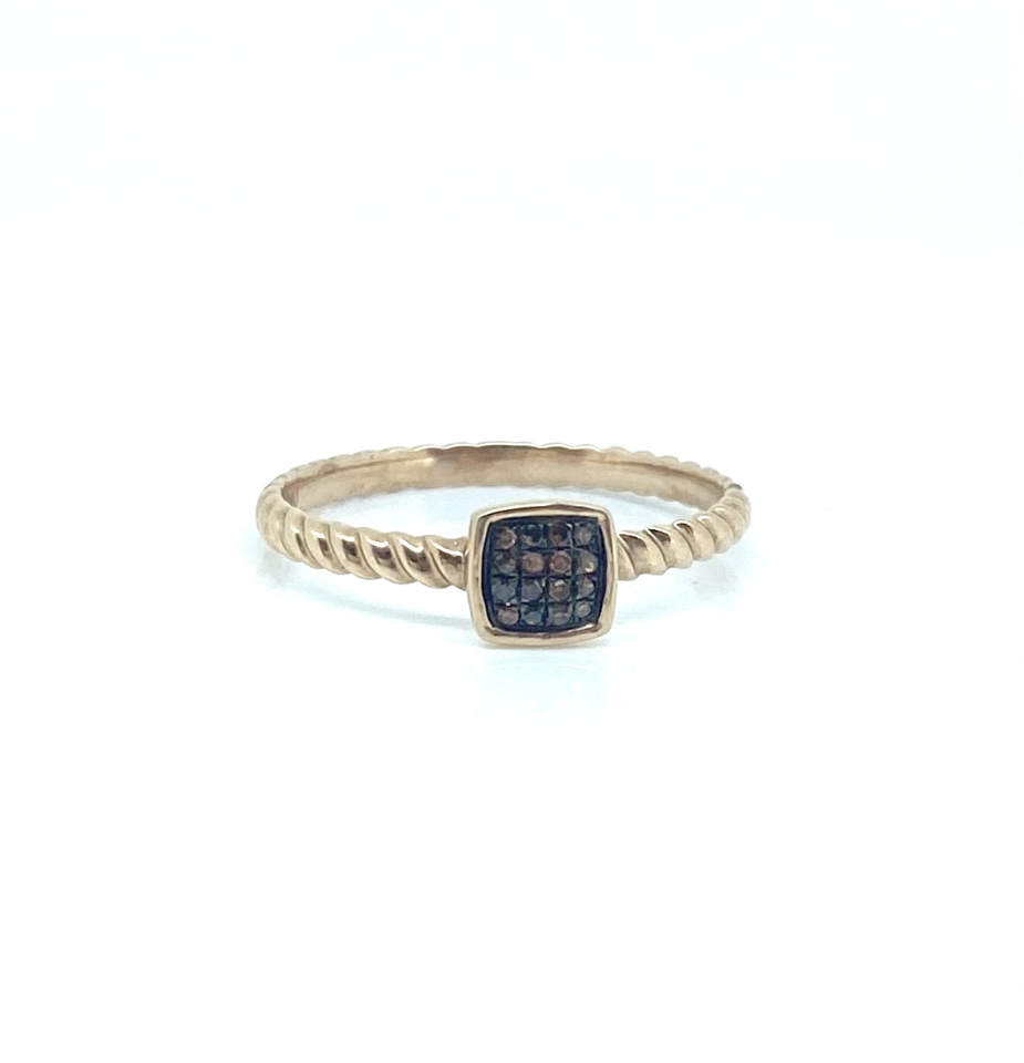 Bague pour femme en or 10k, 16 diamants pour 0.08 carat - BG0141 - Benjamin Jacques