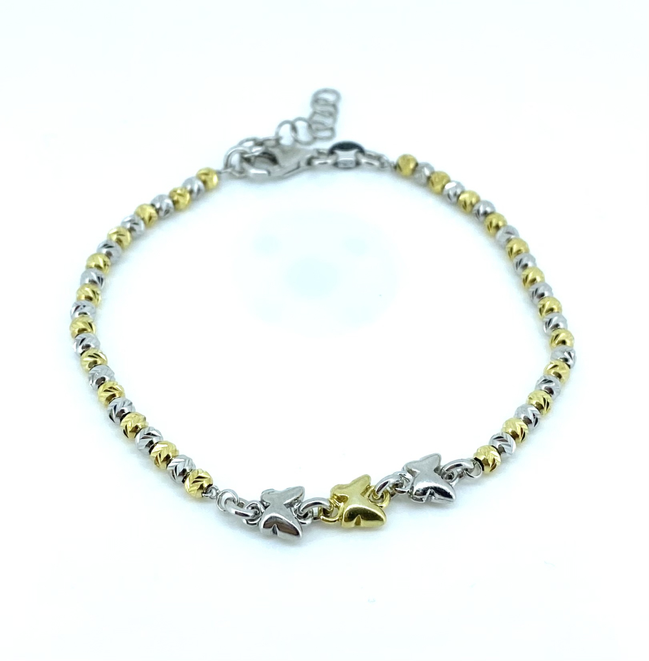 Bracelet pour femme en argent 925, papillons, boules - DS-BR01 - Danny's silver