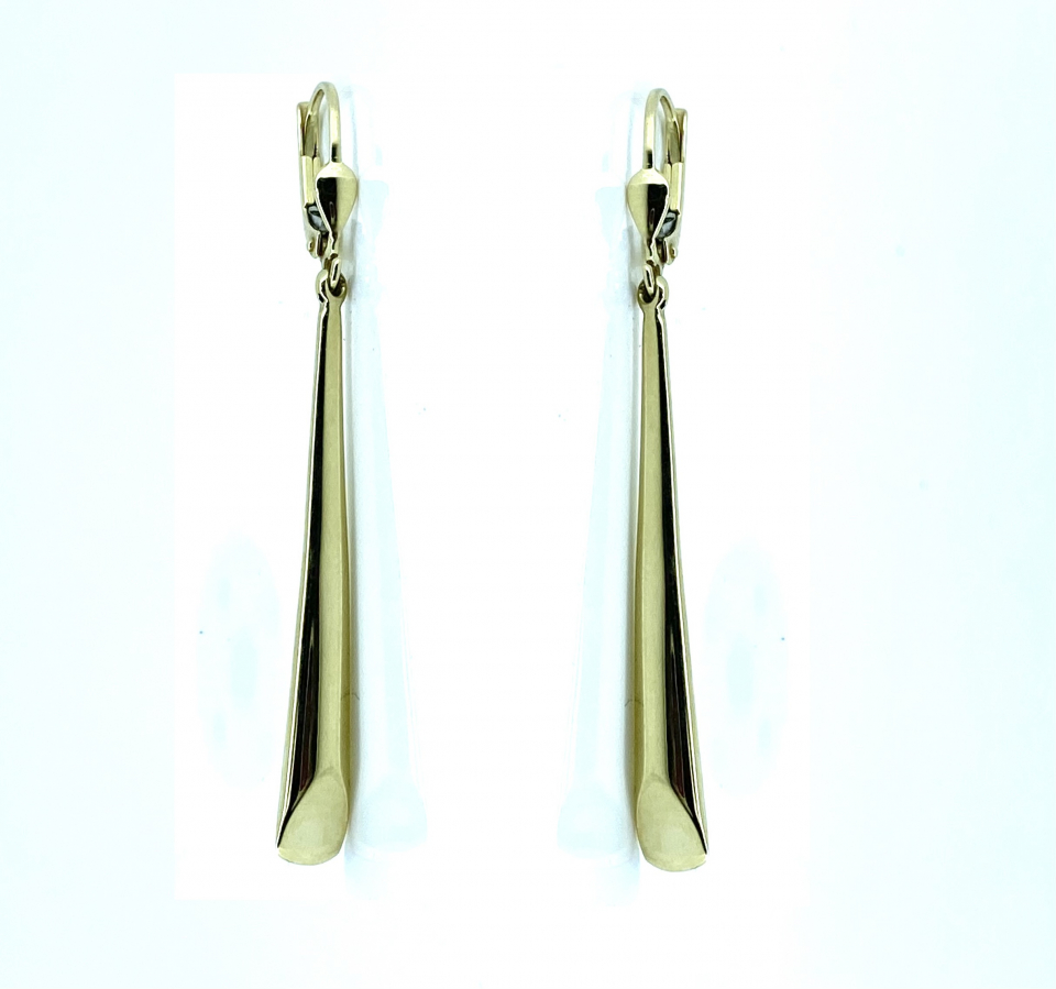 Boucles d'oreilles pour femme en or 10k, crochets - BO309 - Shiny