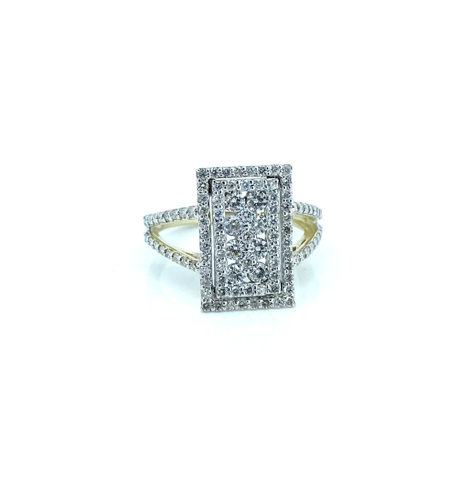 Bague pour femme en or 10k, 103 diamants I-2 pour 1.10 carat - R421498 - Image Design