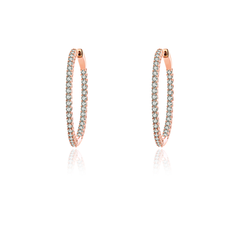Boucles d'oreilles pour femme en argent 925, cubic zirconium - BO-VERO-R - Pinkalie