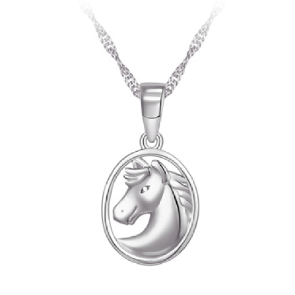 Pendentif pour femme en argent 925, cheval - L311P - Legend