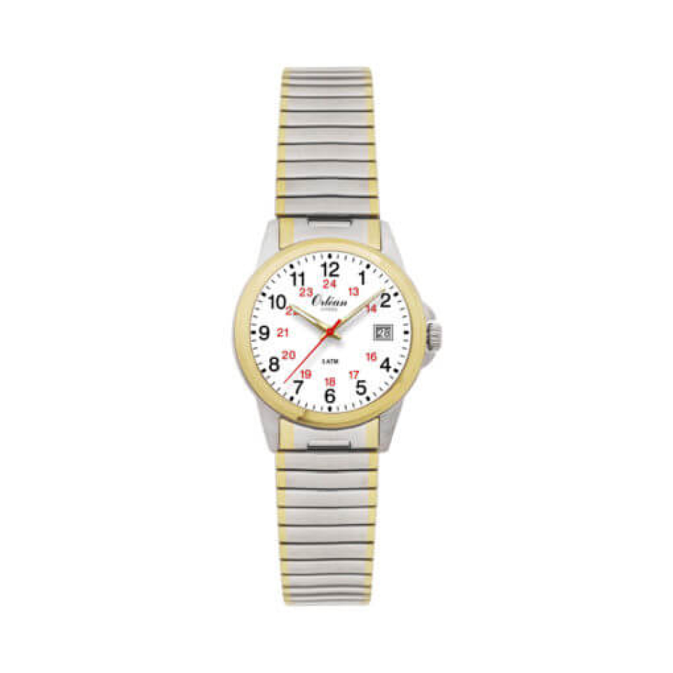 Montre pour femme en stainless, bracelet élastique, 3ATM, date - ME3345X - Orléan