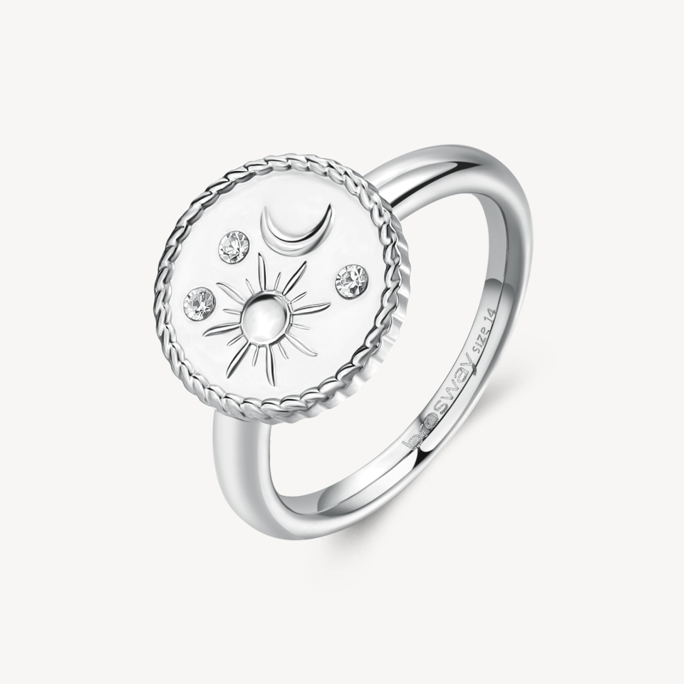 Bague pour femme en stainless, cubic zirconium, soleil, lune - BHKR003C - Brosway