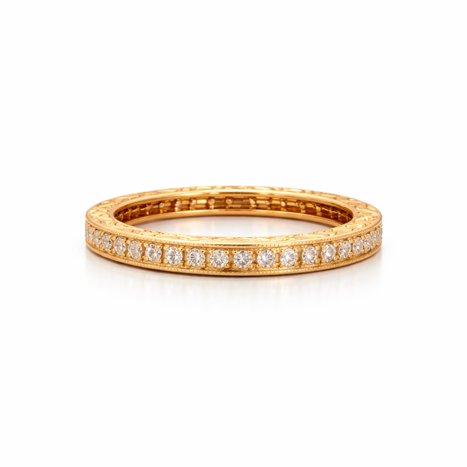 Jonc éternité pour femme en or 18k, 0.25 carat de diamants naturels - 18420 - Divers