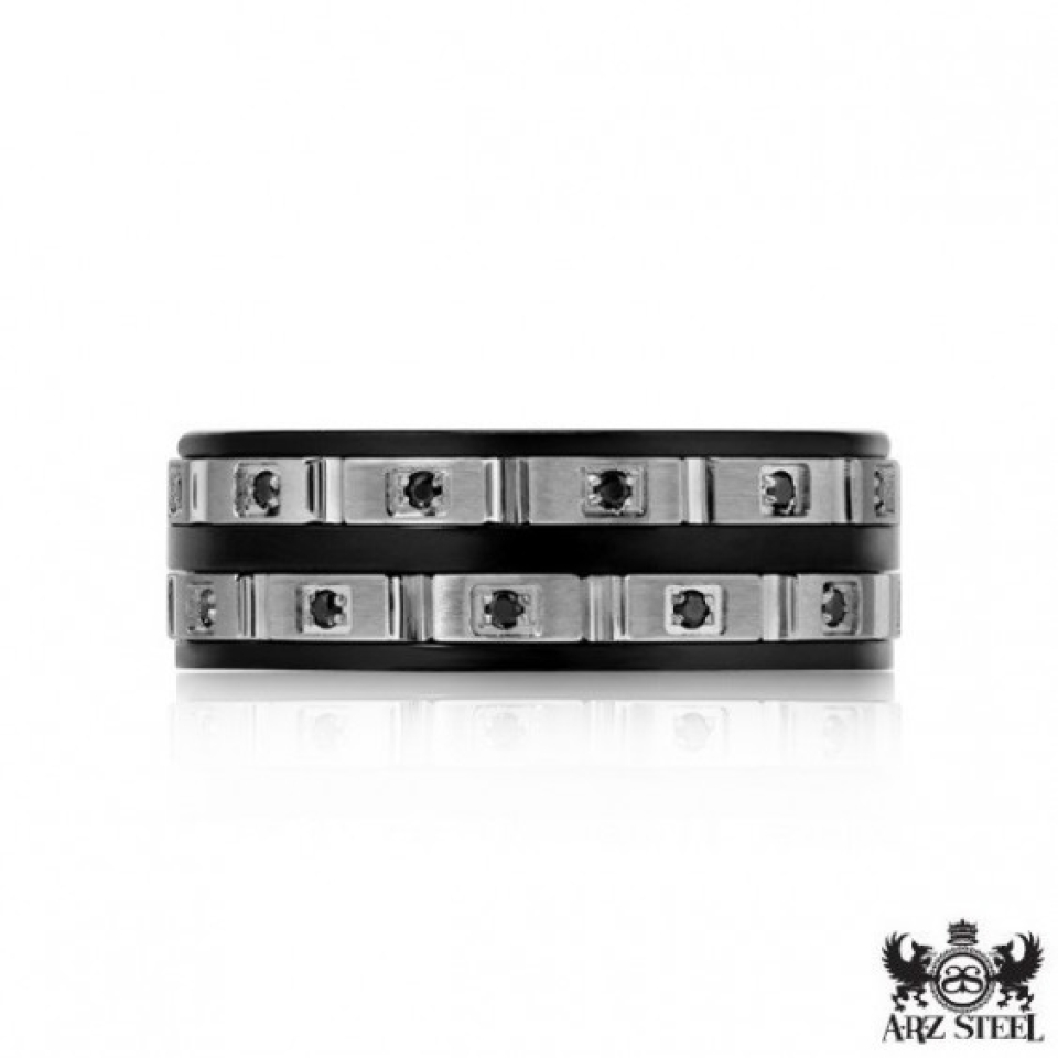 Jonc pour homme en stainless, zircons - SSR47-11 - Arezzo