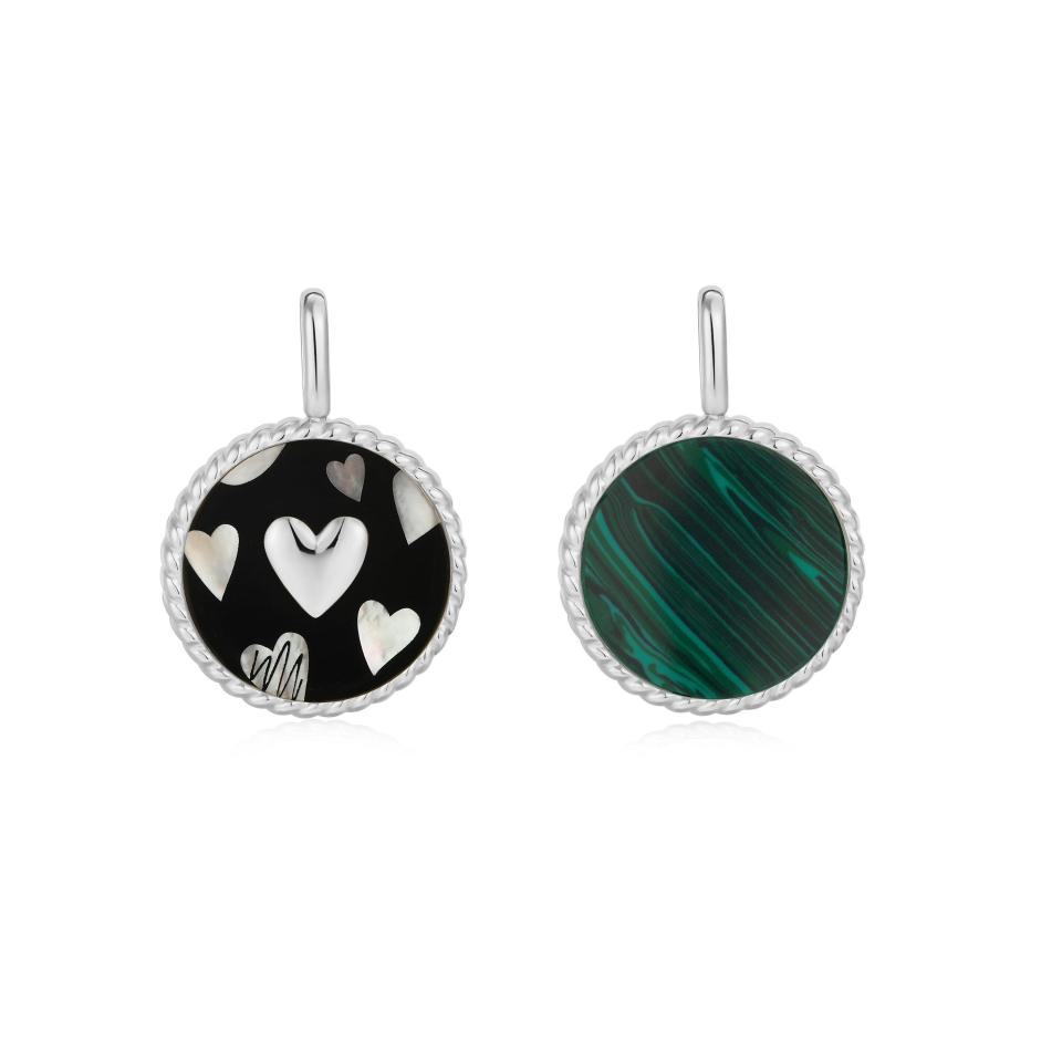 Pendentif réversible pour femme en argent 925, coeur - NC055-09H - Ania Haie