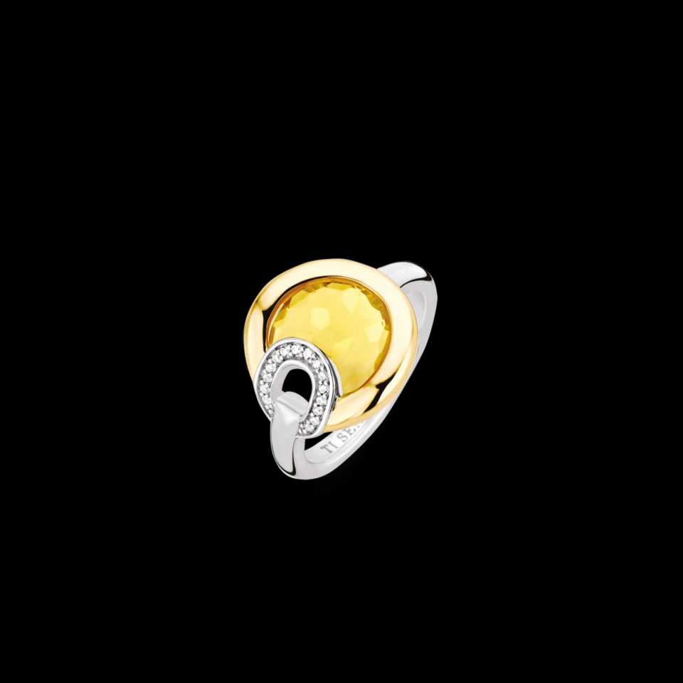 Bague argent 925, pierre jaune - 12159TY/56 - Ti Sento Milano