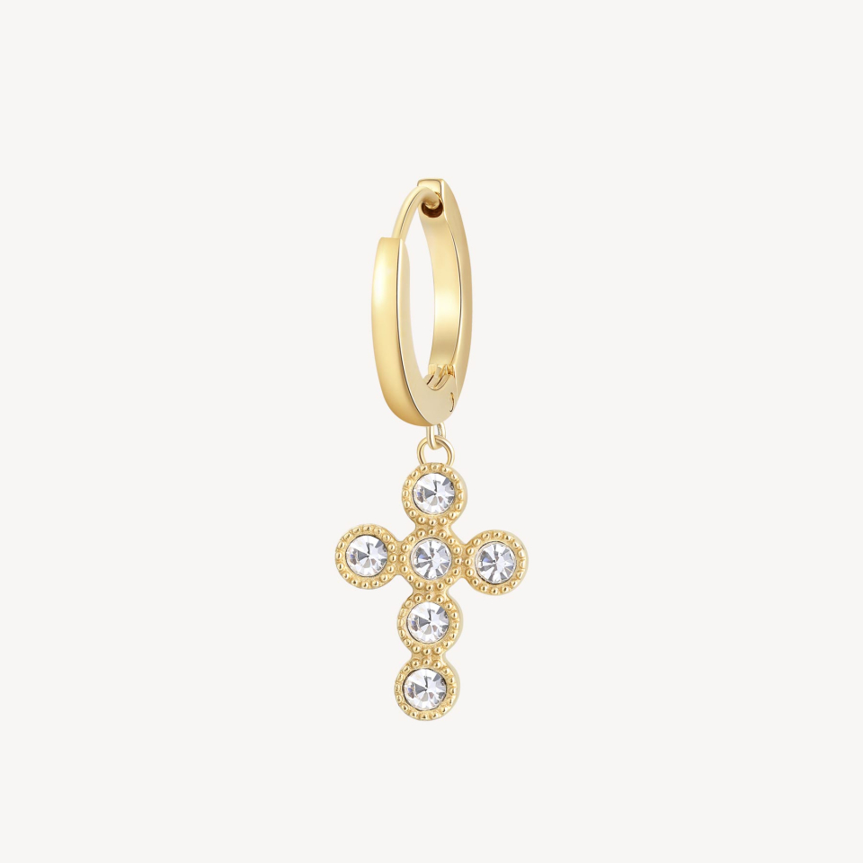 Boucle d'oreille en stainless, cubic zirconium, croix - BHKE019 - Brosway