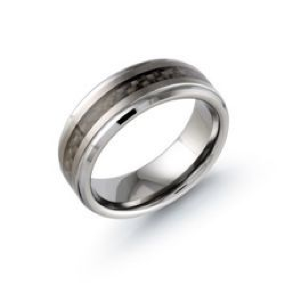 Bague pour homme en tungstène et fibre de carbone - TG-016 - MALO