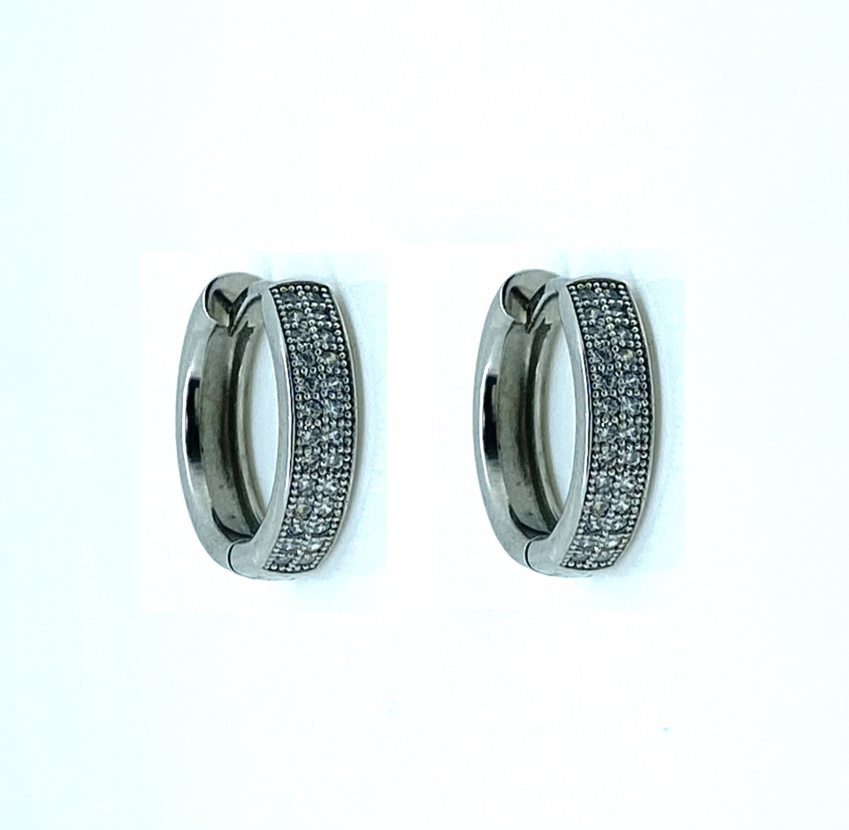 Boucles d'oreilles pour femme en argent 925, cubic zirconium, coeurs - BO441 - Divers