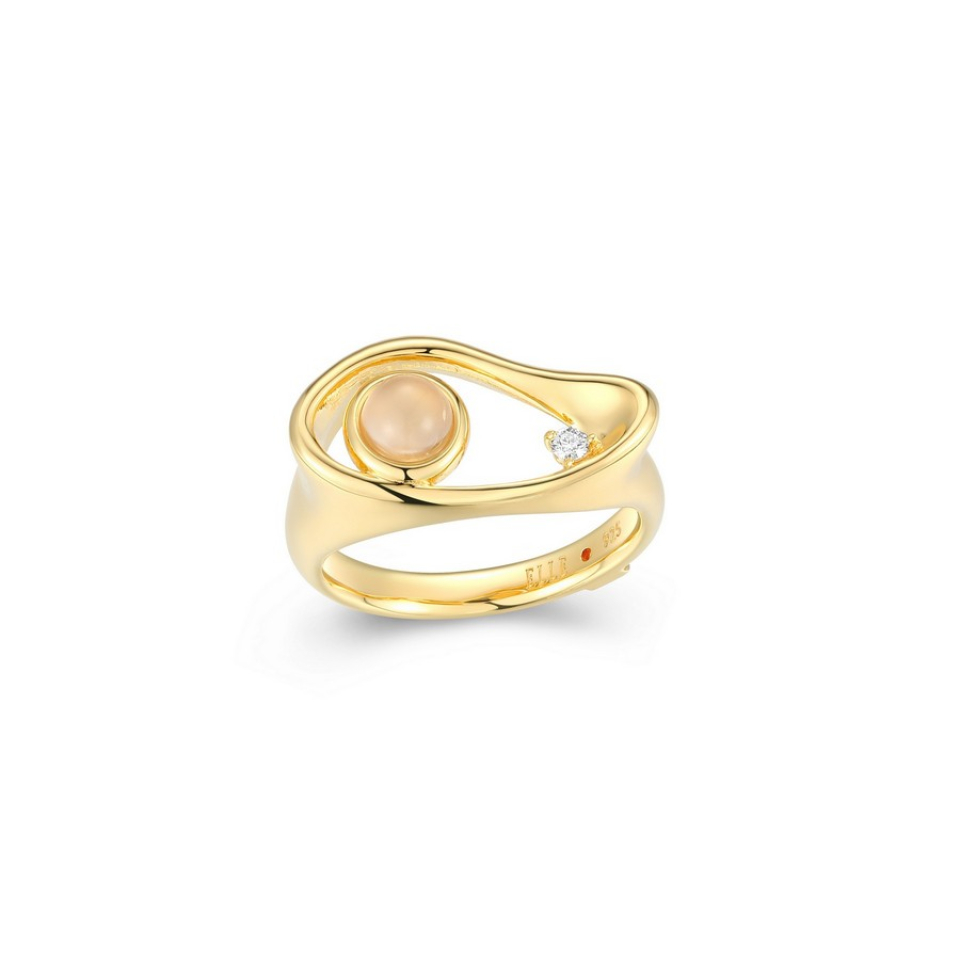 Bague pour femme en argent 925, pierre de lune, moissanite - 34LAGYA5AC - ELLE
