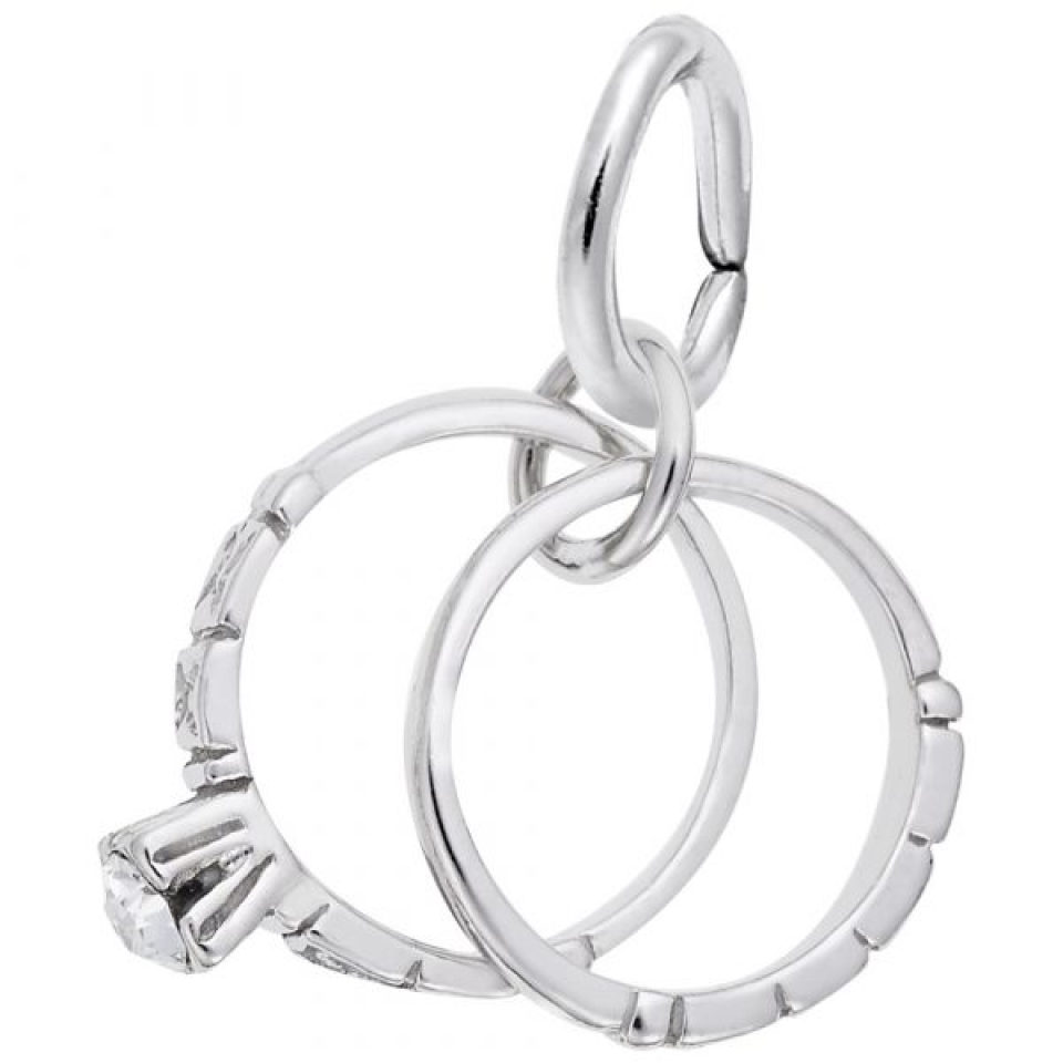 Pendentif en argent 925, bagues de mariage - 10-0293-000 - Rembrandt Charms