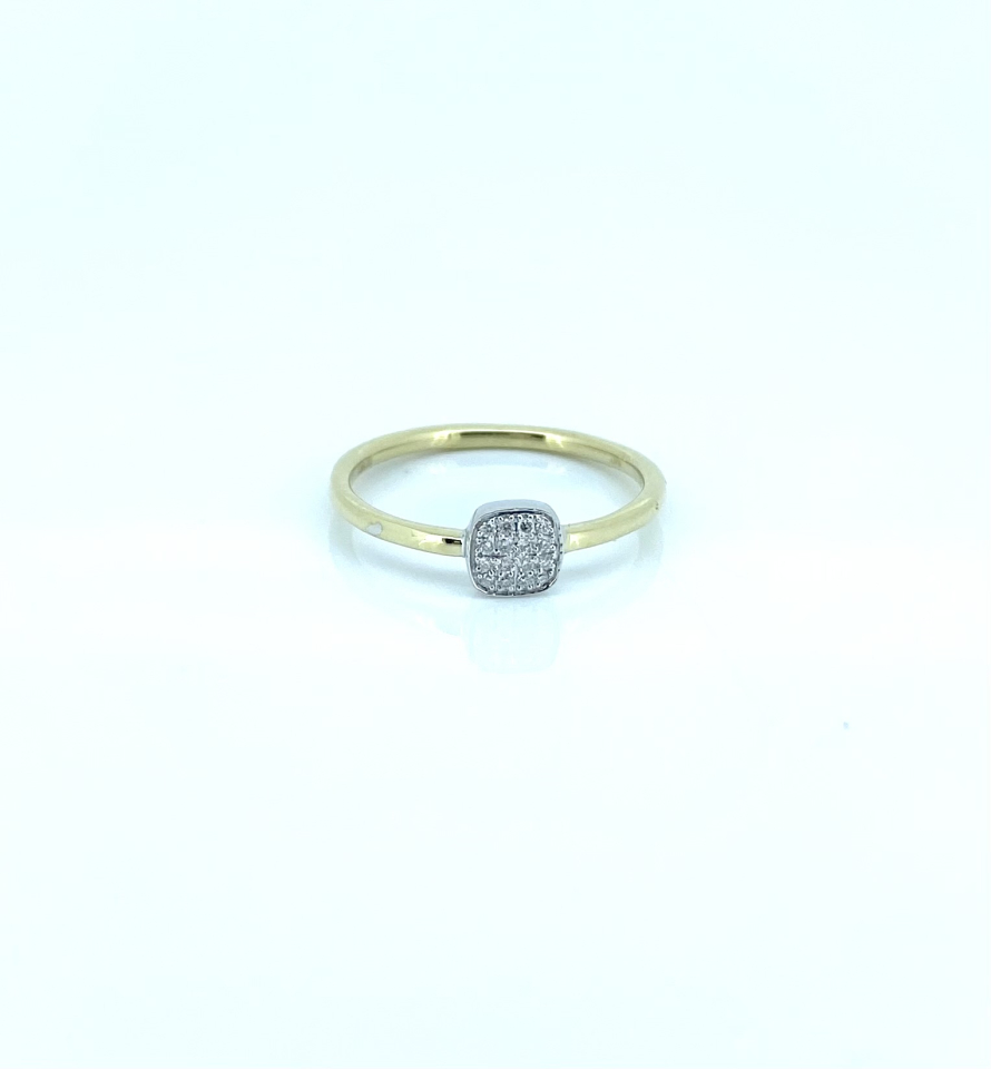 Bague pour femme en or 10k, 16 diamants pour 0.06 carat - SR129876 - Benjamin Jacques