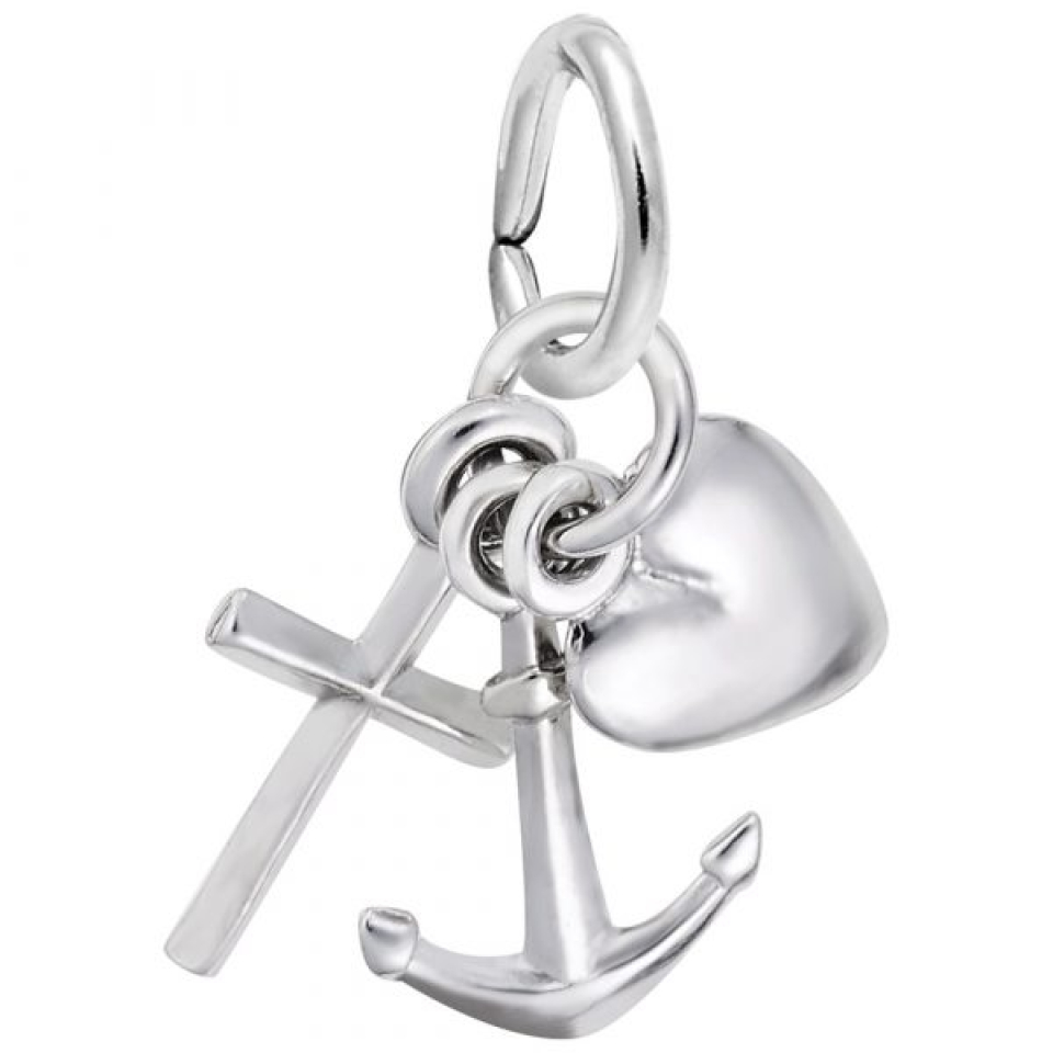 Pendentif en argent 925, ancre/coeur/croix - 10-0908-000 - Rembrandt Charms