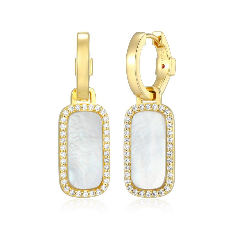 Boucles d'oreilles pour femme en argent 925, cubic zirconium, amazonite - 32LCU4A99F - ELLE