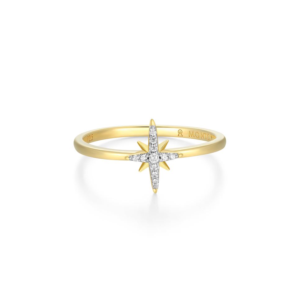 Bague pour femme en argent 925, 0.04 carat de diamants laboratoires, étoile - 34ASMVKHAC - M by Monte Luna