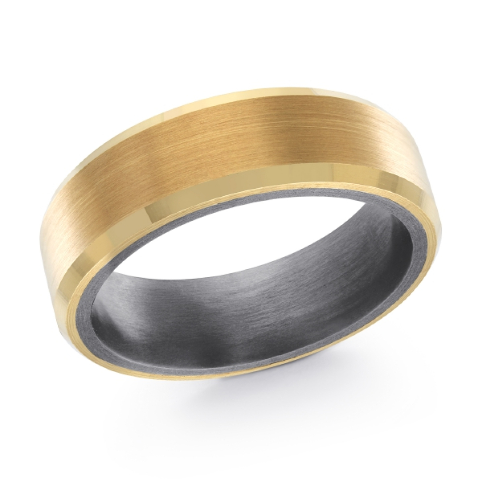 Jonc pour homme en or 14k et tantalum - TANT-020-7Y - MALO