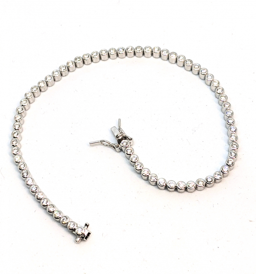 Bracelet tennis or 14K, 68 diamants pour 1.3ct (130 points) total - BK0608DW - RMR