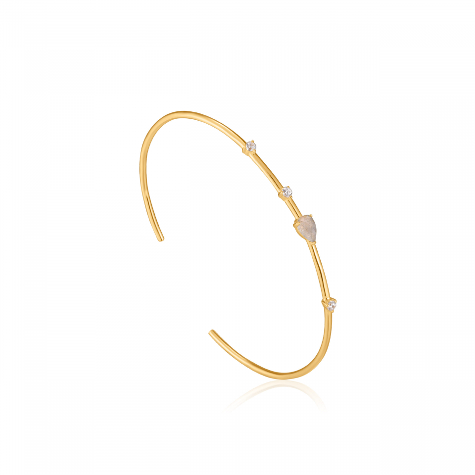Bracelet argent 925 rigide, 4 pierres - B026-03G - Ania Haie