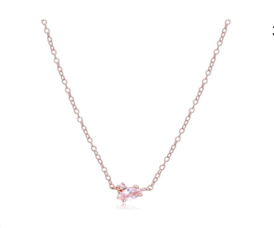 Pendentif pour femme en argent 925, zircons, imitation de morganite - 30AA32GK44 - Reign