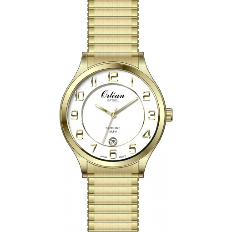 Montre stainless, bracelet élastique, verre saphir - ME3199 - Orléan
